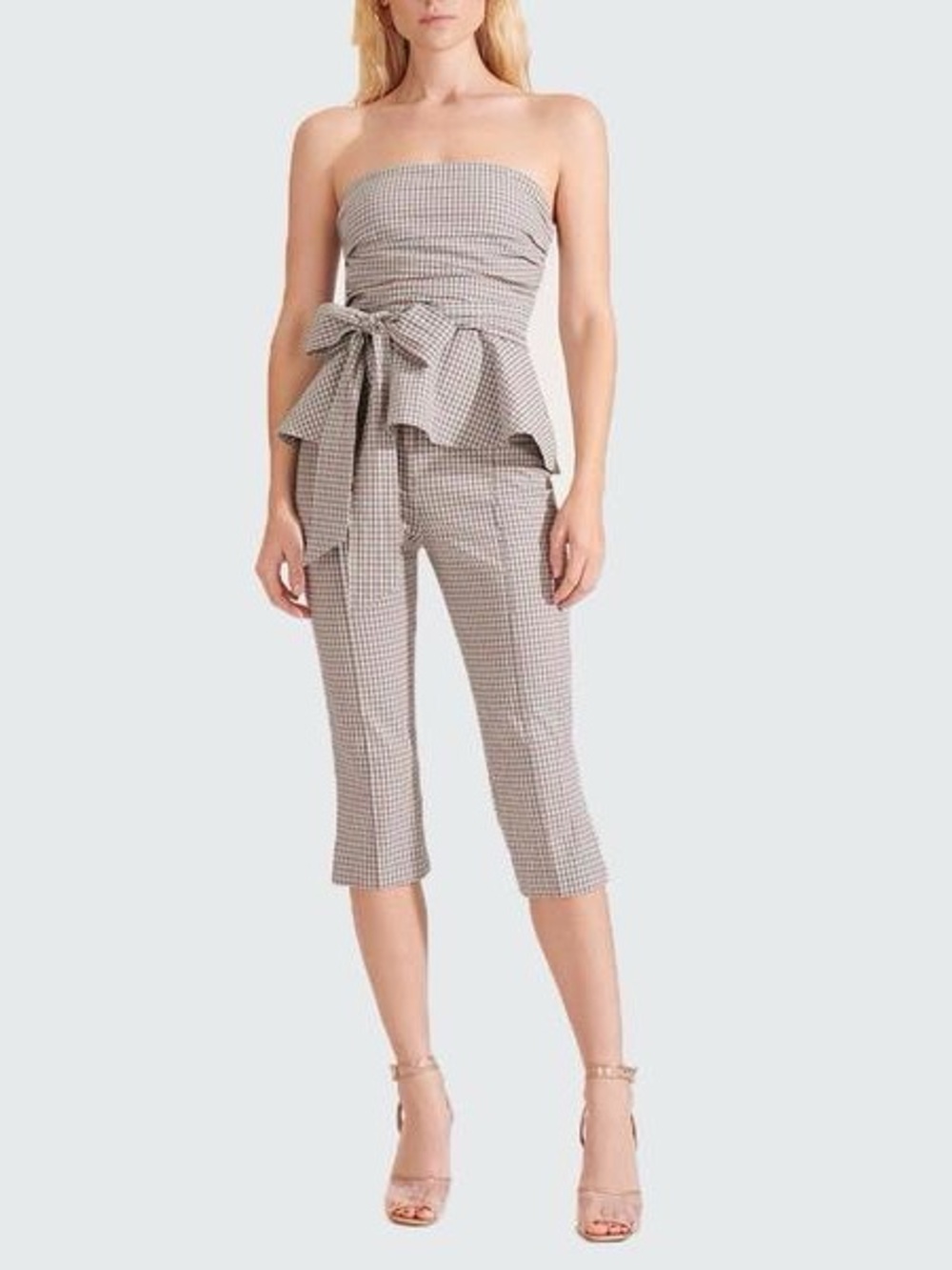 Veronica Beard Dhara Capri Pant Gingham - Picture 2 of 13